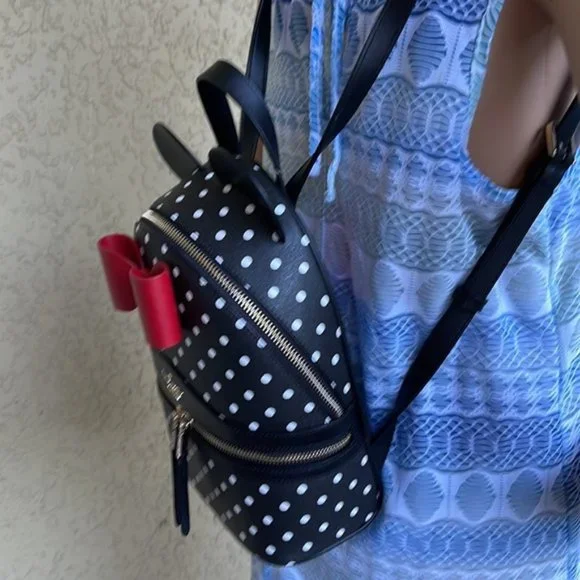 Kate Spade Disney X Kate Spade New York Minnie Dome Backpack Black Multi - Picture 15 of 16
